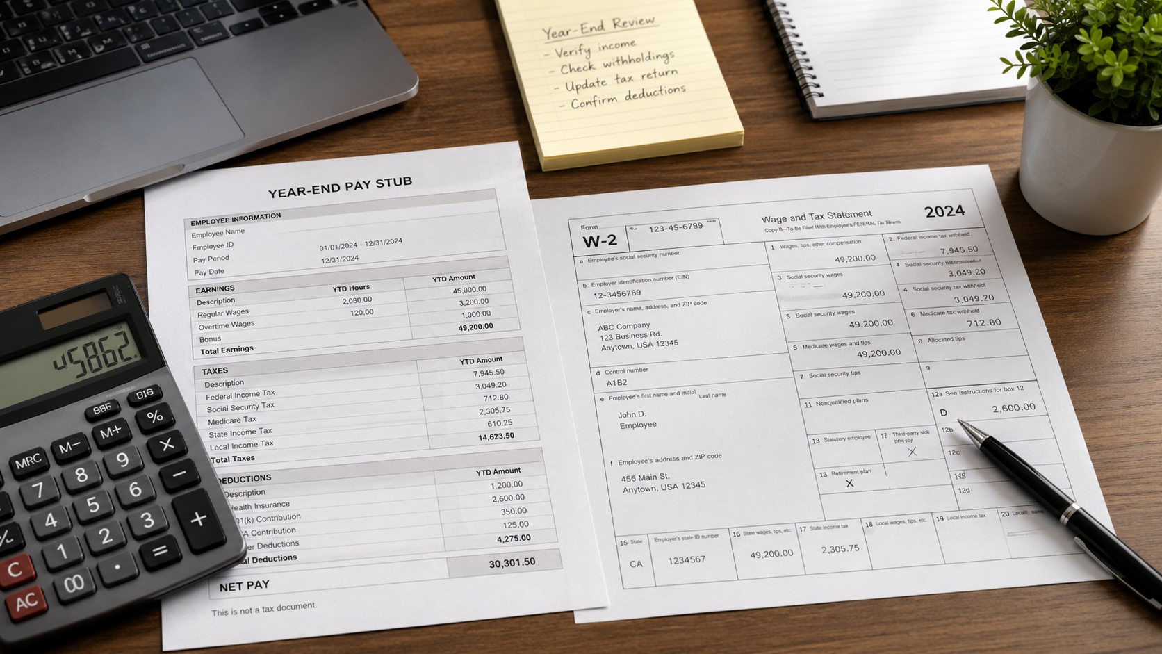 Calculate W-2 Wages From Pay Stub: Box 1 Formula (2026)